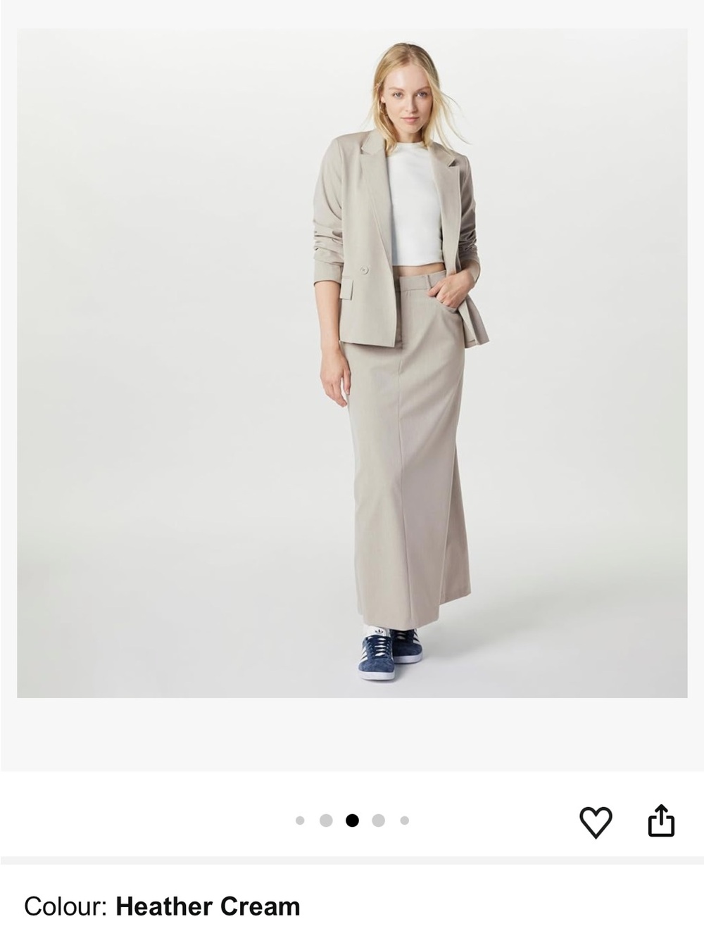 Heather Cream Long Pencil Skirt - Women's NWT